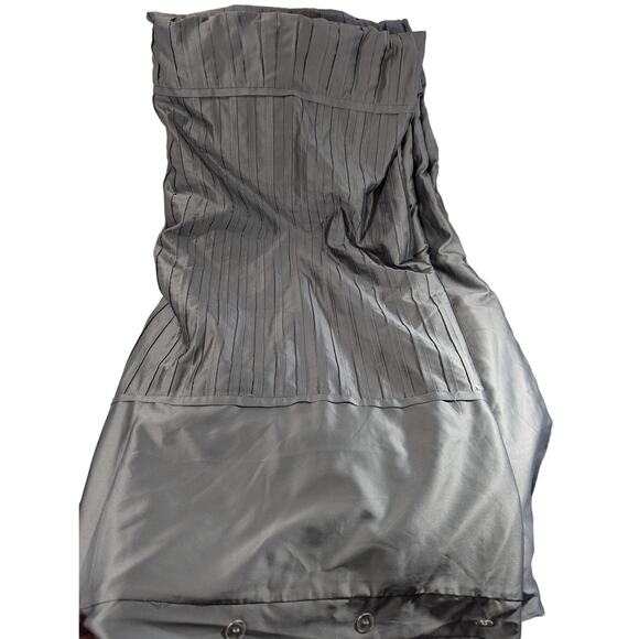 RICH, SATINY GRAY PIN TUCKED, MICRO PLEATED DUVET COMFORTER COVER! SZ FL/QN - Picture 3 of 9